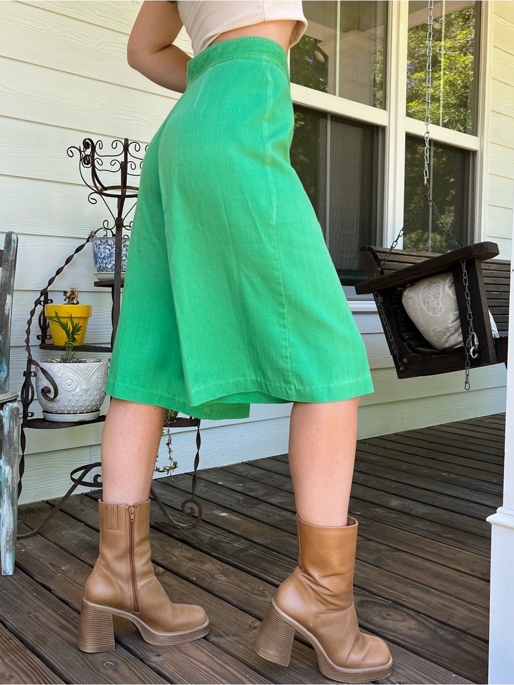 ‘70s High-Waist Green culottes